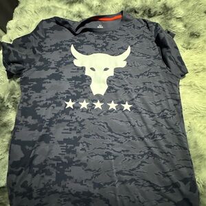 Under Armour project Rock Navy Camouflage Bull Tee